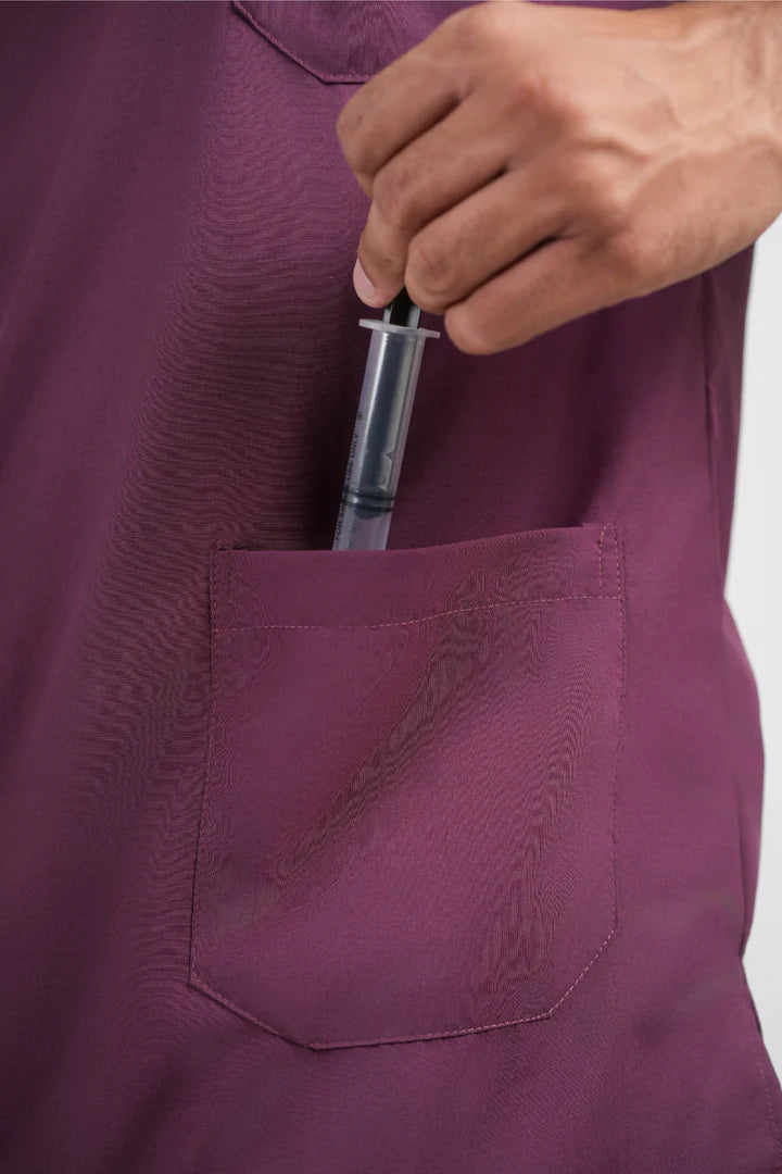 Male Scrub Suit - Wine