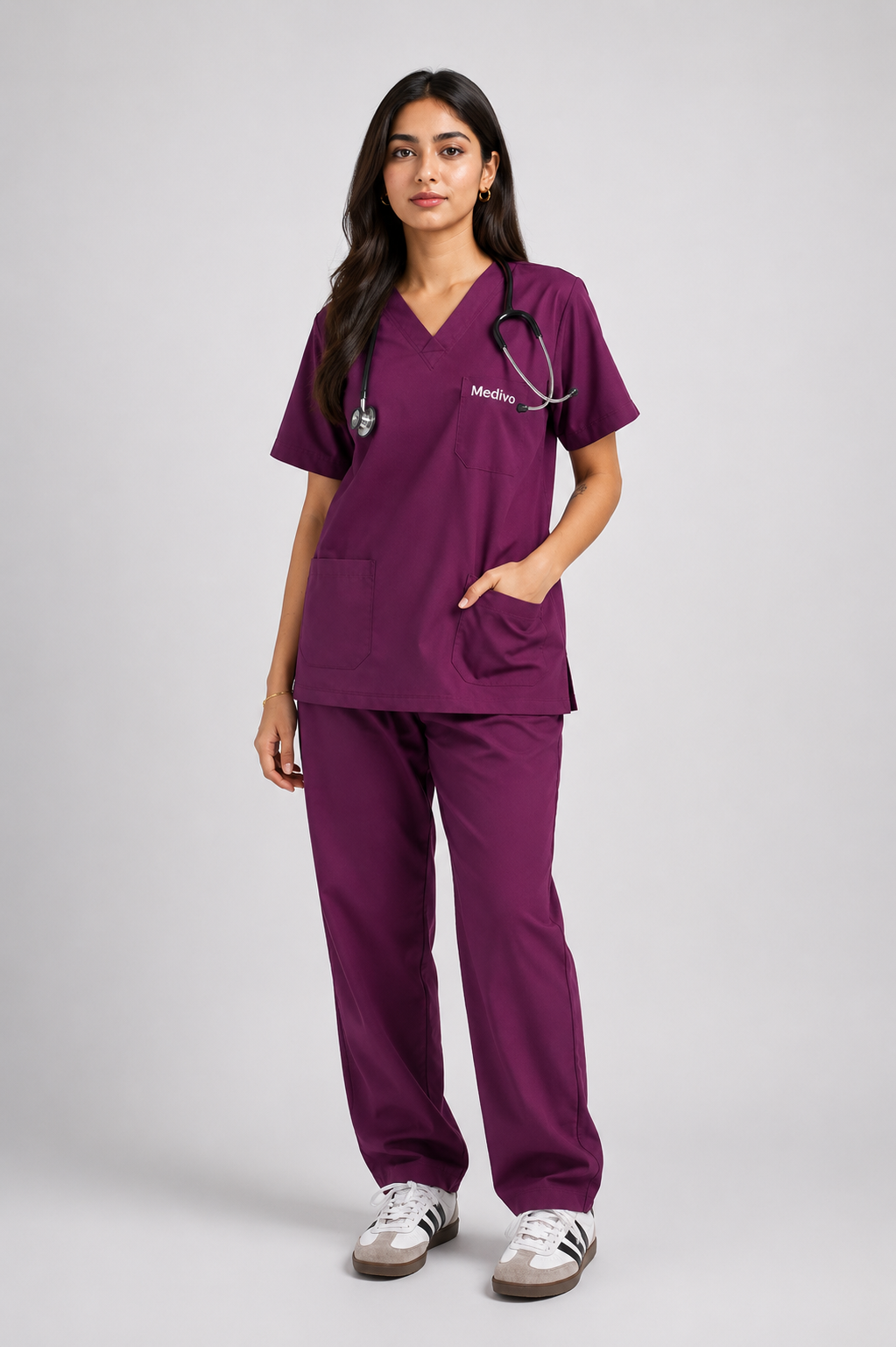 Female Scrub Suit - Wine