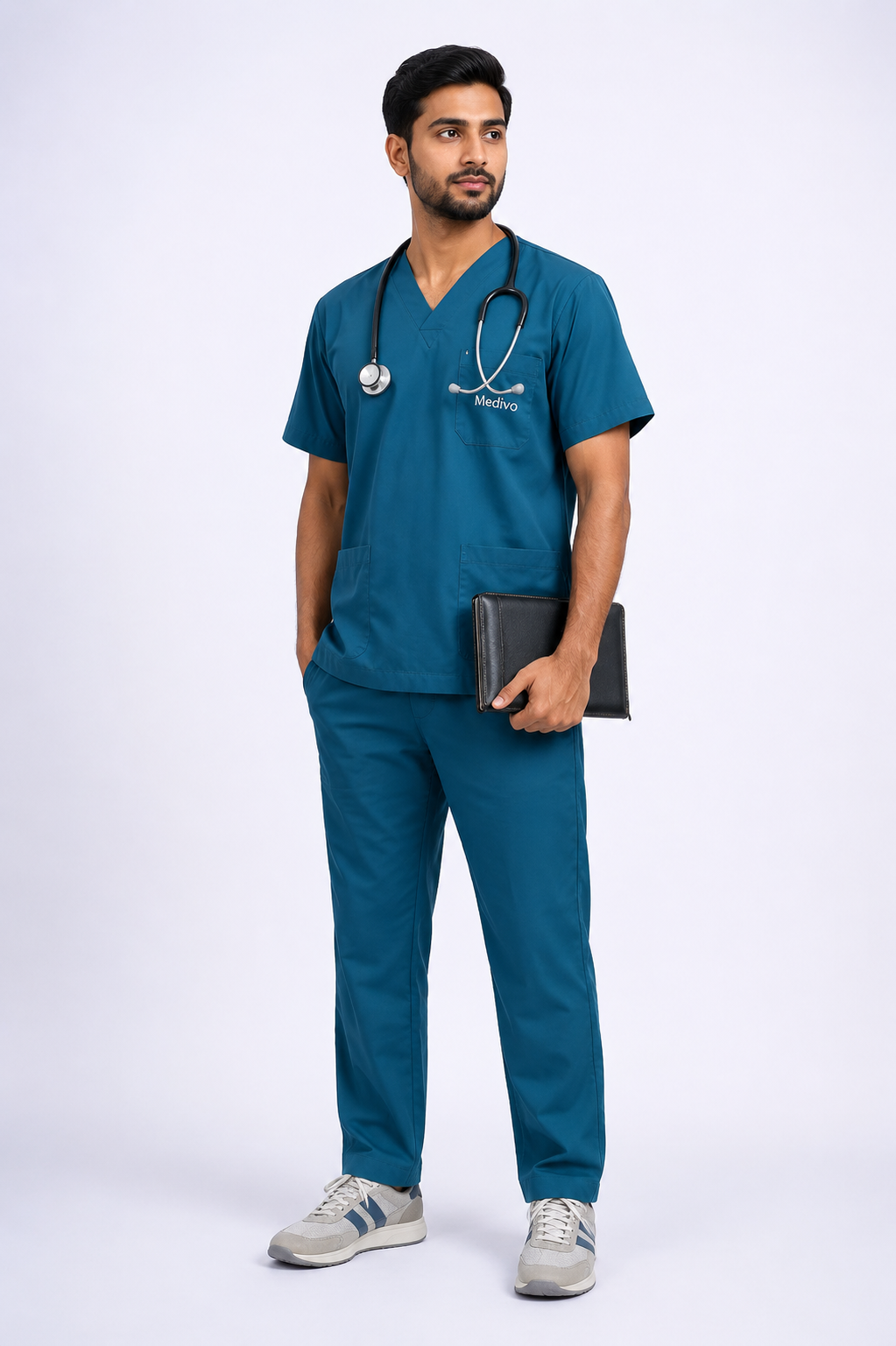 Male Scrub Suit - Forest green