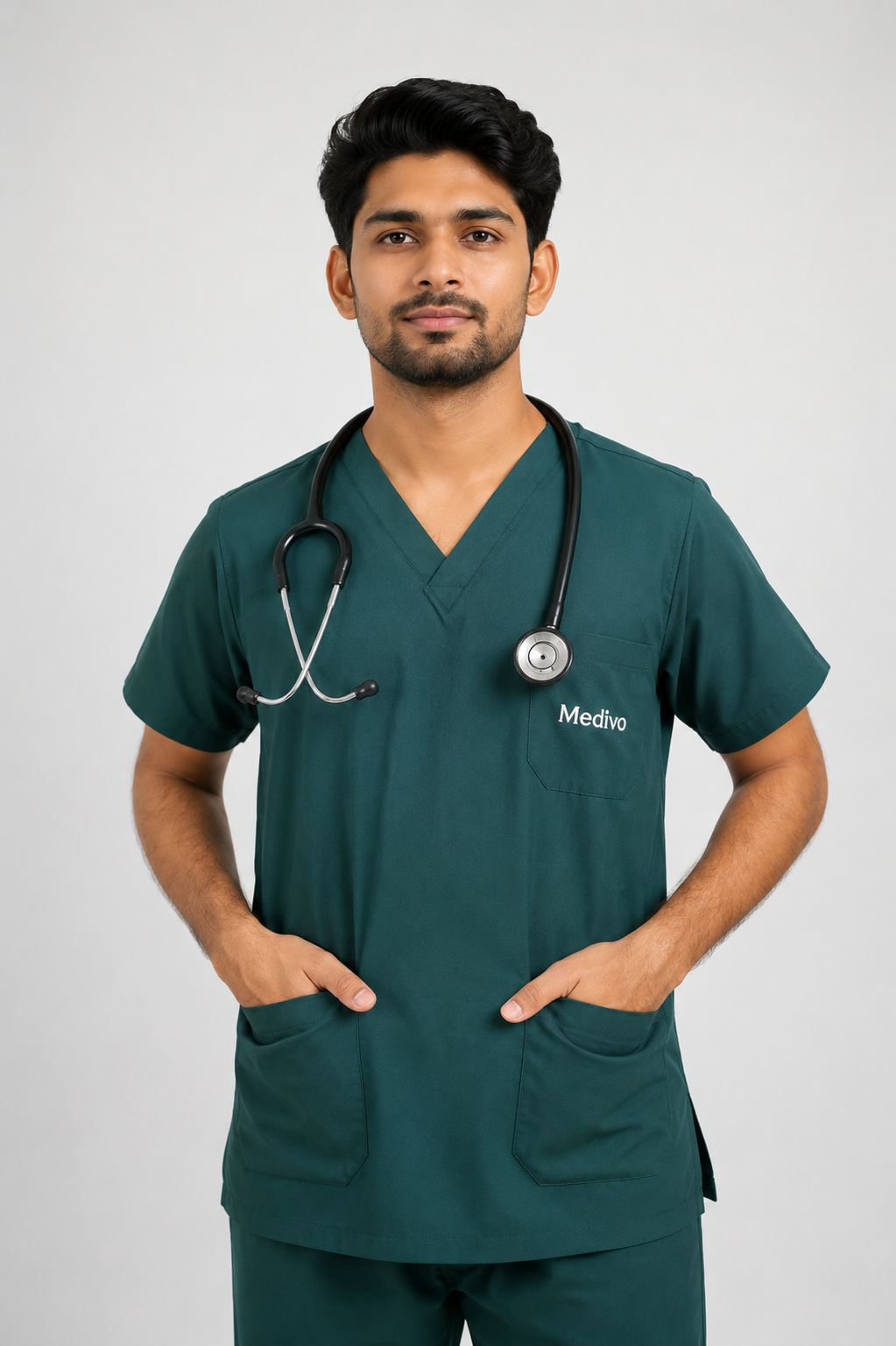 Male Scrub Suit 5 Pocket - Bottle Green