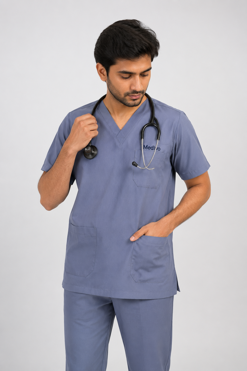 Male Scrub Suit 5 Pocket - Grey